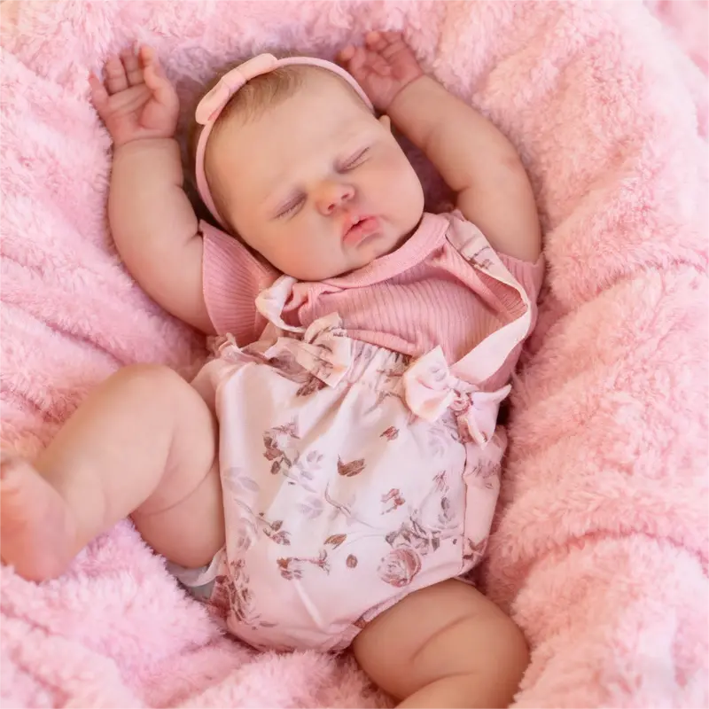 24-In Unisex Ultra-Realistic Vinyl Reborn Newborn Baby Dolls - Articulated Kids Toys, Soft Stuffed Figure, Handmade Wrinkles, Plush Body, Poseable Arms, Outfit Accessories Gift Set for Ages 3+ (Unique Cool Gifts for Kids)
