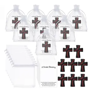 12 Set Baseball Pocket Blessing Gifts, Cross Engraved Mini Baseball Keepsake with Cards & Organza Bags for Athletes Team