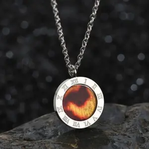 N9- Exquisite Silver Roman Numerals Pendant Necklace!