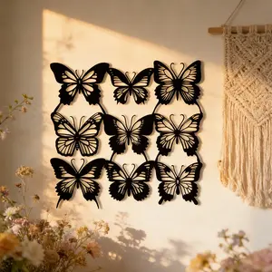Butterfly Wall Art, 1 Set Iron Butterfly Wall Decor, Wall Hanging Decor for Home Living Room Bedroom Garden Patio