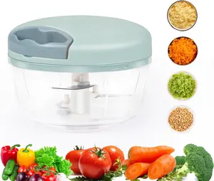 500ml Manual Food Chopper – Hand-Pull String Vegetable & Meat Chopper for Garlic, Onions, Nuts & Herbs (Green)