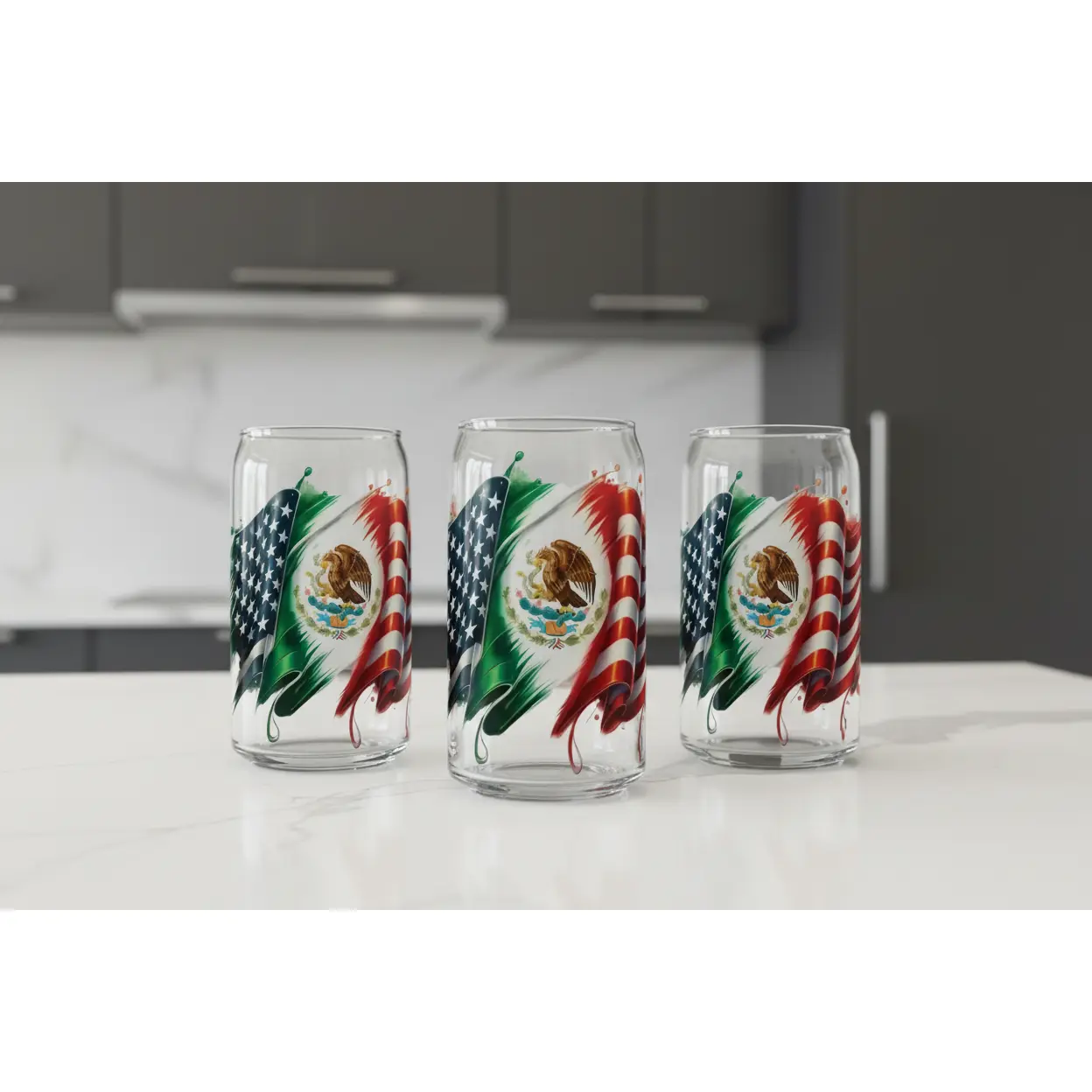 Ameri-Mexican Flag - UVDTF Decal for cups/hard surfaces Sticker