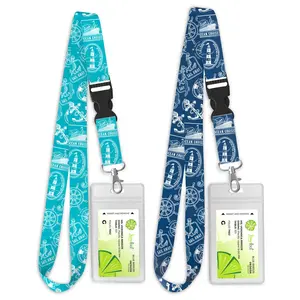 Cruise Lanyard, 2-Pack Nautical Theme, Blue Teal