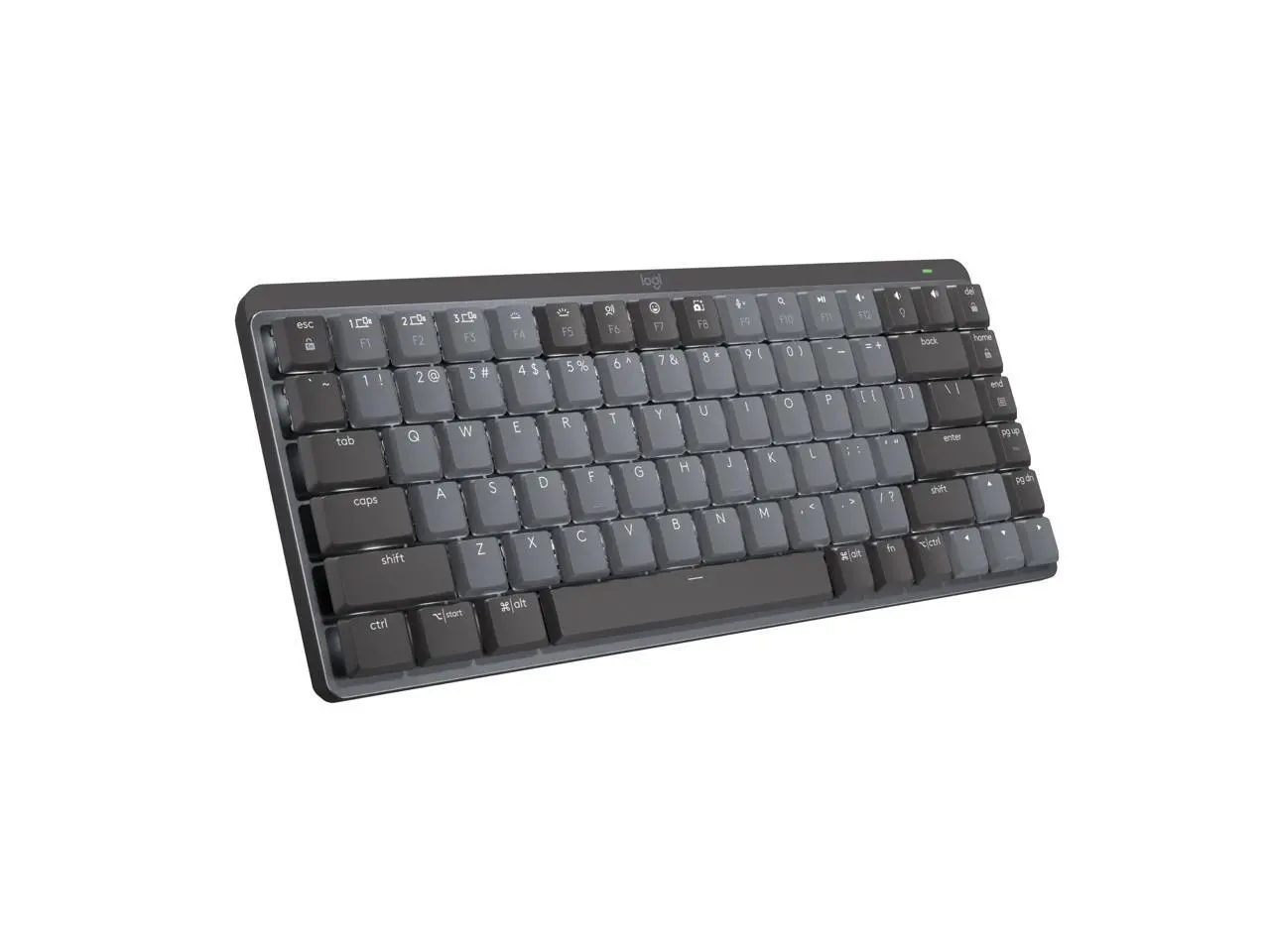 Logitech MX Mechanical Mini Wireless Illuminated Keyboard, Tactile Quiet Switches, Backlit, Bluetooth, USB-C, macOS, Windows, Linux, iOS, Android, Graphite Logitech MX Mechanical Mini Wireless Illuminated Keyboard, Tactile Quiet Switches, Backlit, Bluetooth, USB-C, macOS, Windows, Linux, iOS, Android, Graphite
