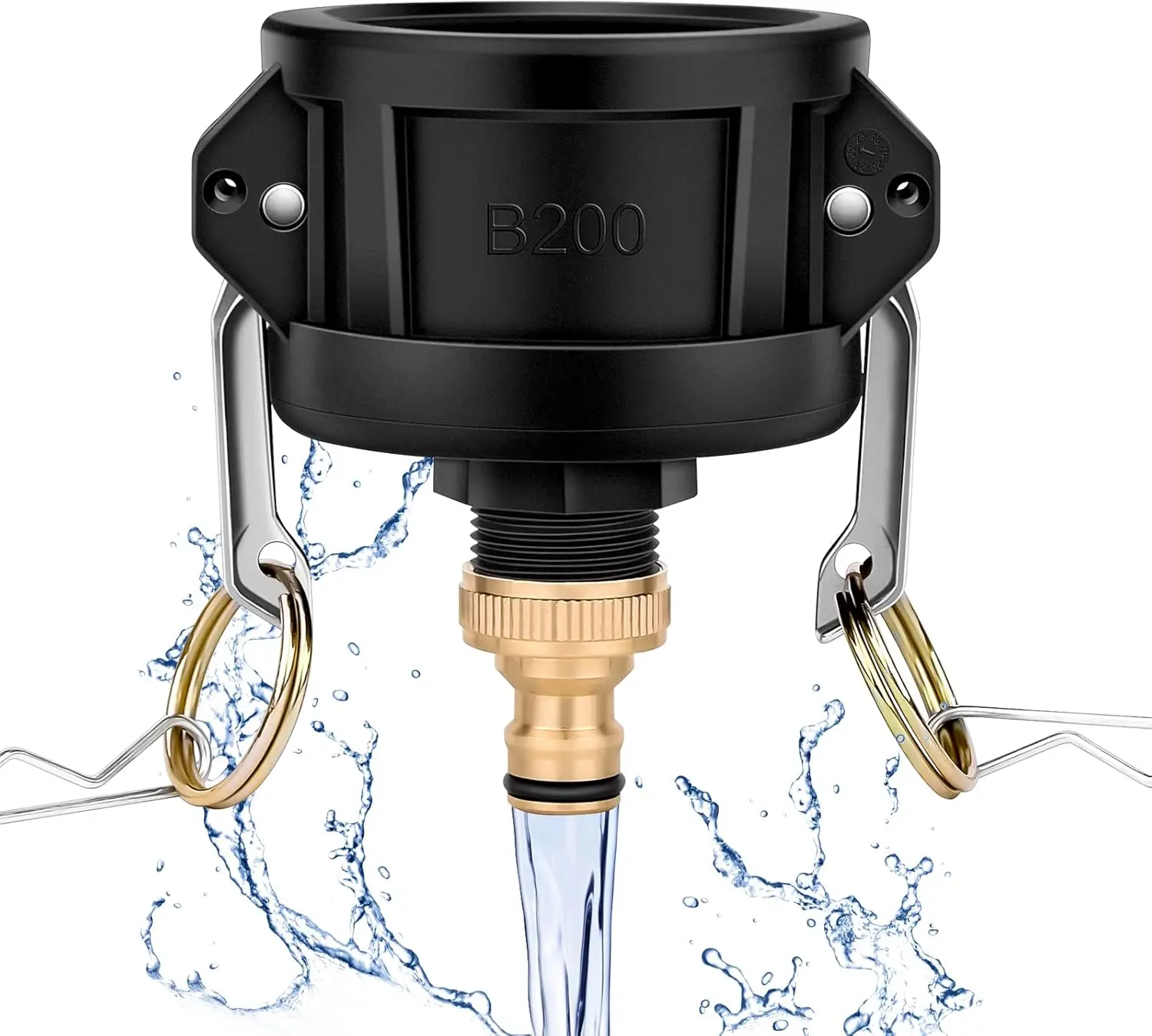 Dazone 275 330 Gallon IBC Tote Water Tank Drain Adapter, for Garden Hose 2 Inch Camlock Fittings to 3/4 Inch Male Thread