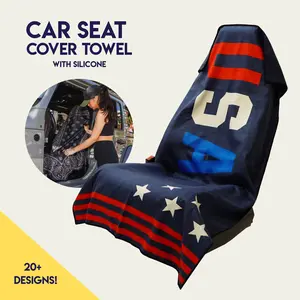 USA Car Seat Cover Towel - Silicone-Lined Hood Universal Fit Car Seat Cover Towel for Sweat Protection