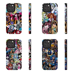 Monster High Phone Case, Gothic Doll Collage Cover, Y2K Aesthetic Fan Gift Custom Fit for iPhone 17, 16, 15, 14, 13, 12, 11 Pro Max Plus, protective Doll Core Y2K Gothic Vibe Protective Armor Bumper