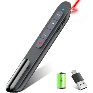 Presentation Clicker Rechargeable Compatible with  and RF 2.4GHz Red Light,  Presenter Remote Control for Powerpoint Presentations Pointer Slide Clicker for