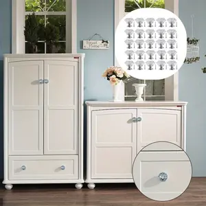 26 Packs Diamond Dresser Handles, 30mm Crystal Drawer Handles Glass For Cabinets And Drawers Drawer Pulls Cabinet Handles