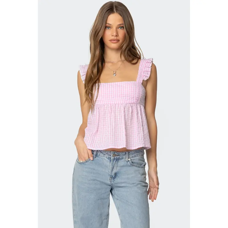Jenson Backless Gingham Top