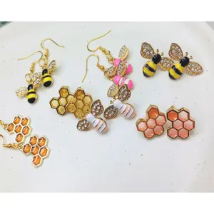 Bee and honeycomb Earrings