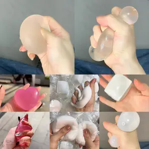 [BejeweledSty] Handmade DIY Taba Squishy Slime Satisfying ASMR Slime Stress Reliever Cute Watery Tofu Sugar Ball Slow Rise Squishy Clear Malt Syrup Filled Heart Moldable Relaxing Gift for Friends