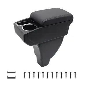 Car Armrest Box for Toyota bB Scion xB 2004 2005 2006 Auto Accessories Center Console Leather Arm Rest Double-Layer Storage Space with Cup Holder