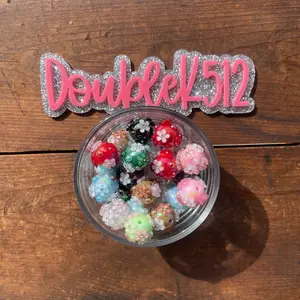 (FY2) 10pc - 16mm Fancy Flower and Pearl Bead for Pen