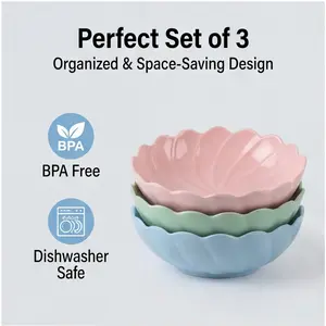 Three-Color Candy Snack Fruit Salad Melamine Bowl, Anti-Drop Safe Outdoor Use, Durable & Lightweight Design, Perfect for Picnics & Parties