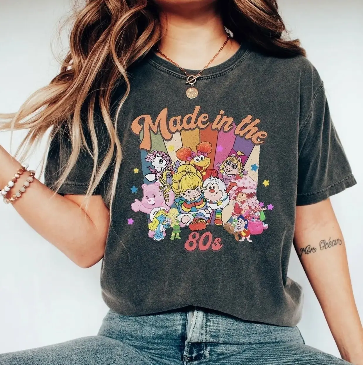 Cartoon Friends Nostalgia Graphic Tee, Made in the 80s Shirt, 80s Y2K Tee, 80s Party Rainbow T-shirt, Vintage 1980 Tee, Birthday Gift