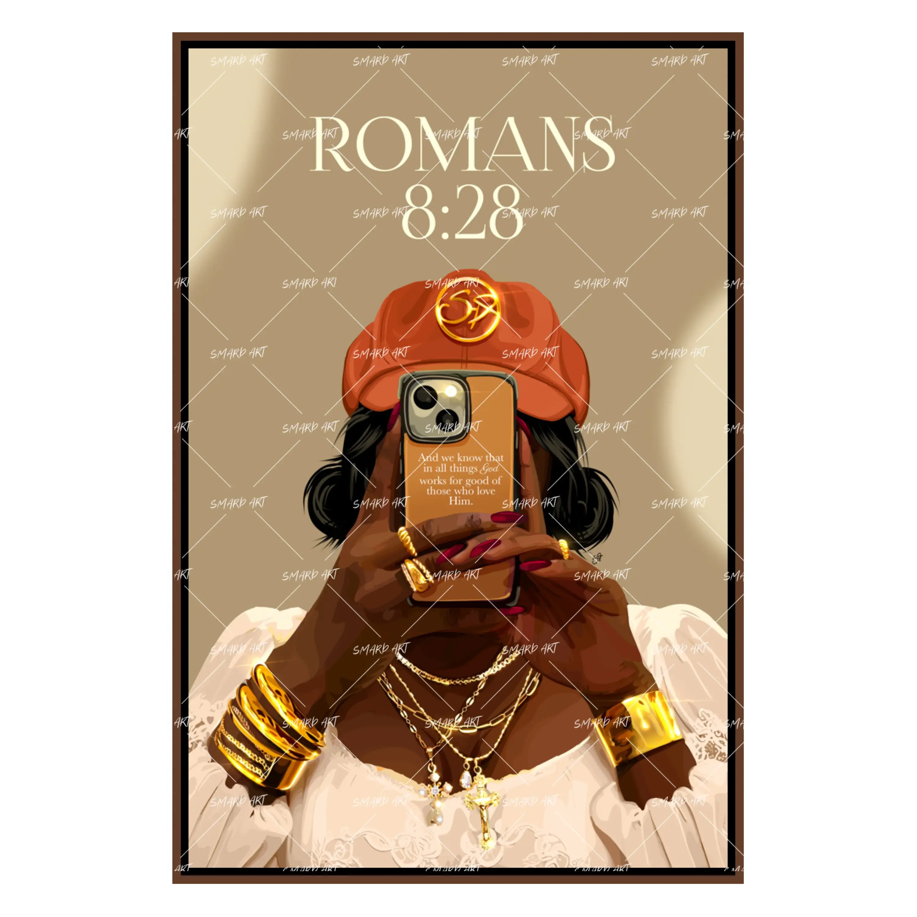 Romans 8:28 -Smard Black Wall Art Print/ Canvas for Home /Office Decor