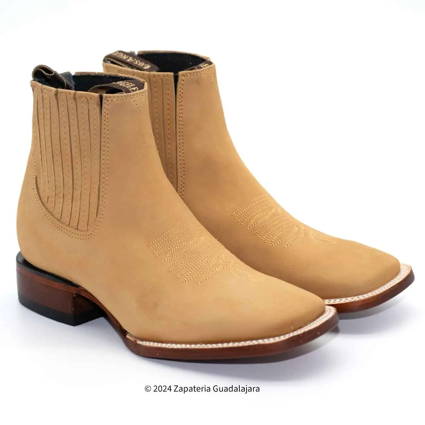 Paja Nobuck square toe leather boot-706377 Paja Nobuck square toe leather boot-706377