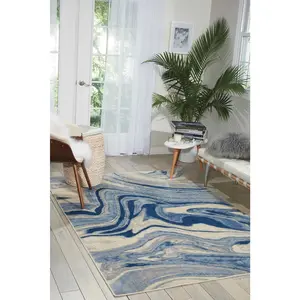 Nourison Somerset Light Blue Area Rug ST749 3'6" x 5'6"