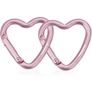 Heart-Shaped Carabiners Key Chain Backpack Buckle, Fashion, Aluminum Alloy Key Ring 2-Pack