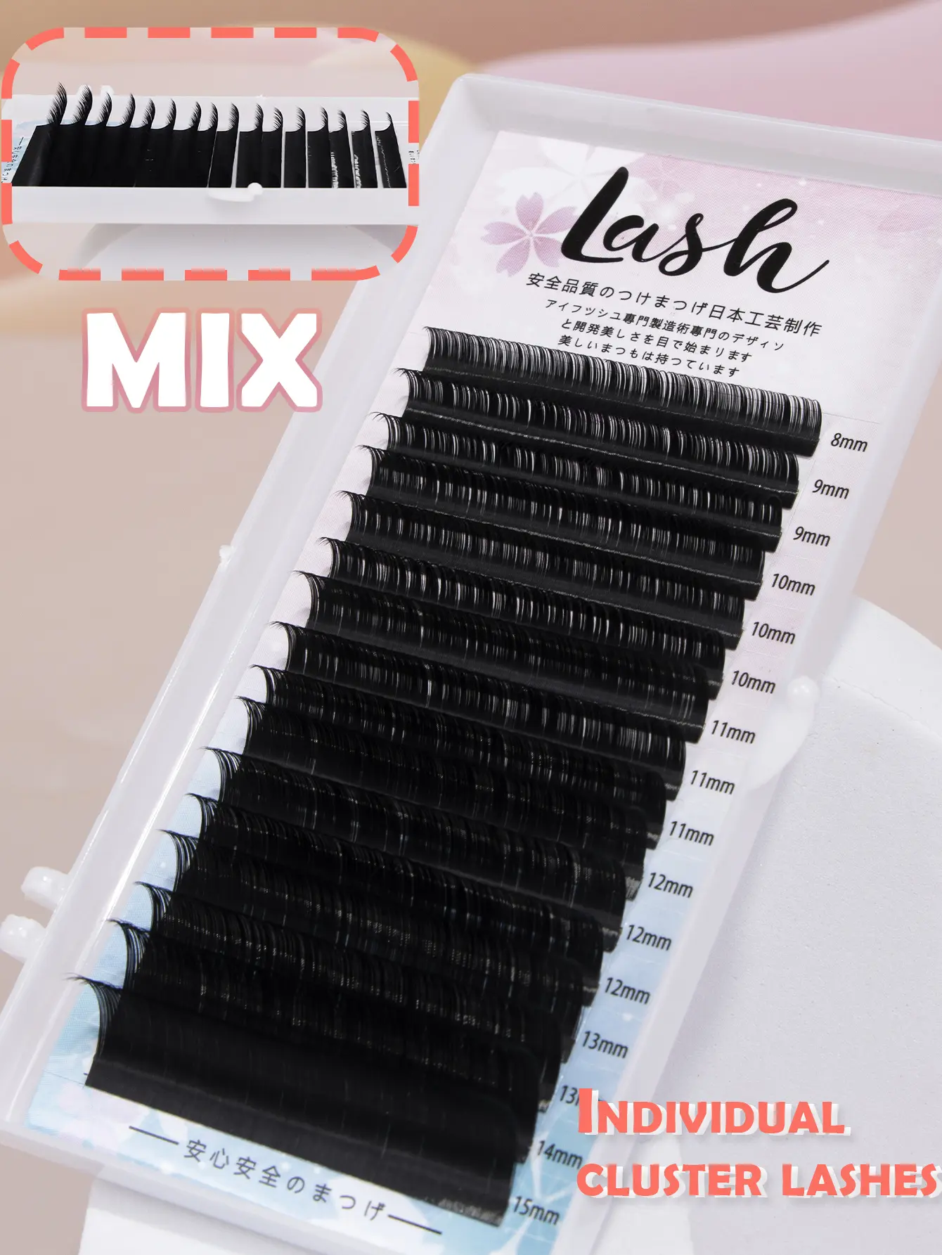 5/1Boxes 16 Row Mixed Classic Personal Implanted Eyelash Deep Black Matte Professional Soft Natural Artificial Eyelash Extension Makeup Beauty Personal Eyelash lashes