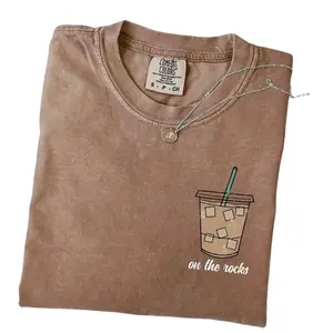 On The Rocks Iced Coffee Shirt, Trendy Coffee Graphic T-Shirt, Weather Graphic Tee, Fall Coffee Gift, Coffee Lover Gift Women, Gift for Men And Women-women's clothing