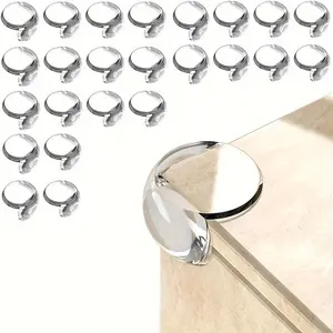 4/8/12/16/24 Packs Silicone Corner Protector for Tables, Furniture, and Cabinets - Transparent Clear Corners with Strong Adhesion, Durable Protection for Tables, Chairs, and Desks, Table Corners Protector, Furniture Edge Guard, Transparent Design, Latex
