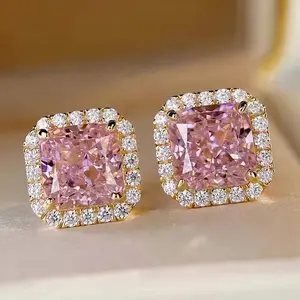 Fashionable and elegant earrings, sparkling accessories for women, earrings for women, Square inlay design,stylish accessories, casual and fashionable jewelry, Mother's Day and Valentine's Day gifts, jewelry gifts for her