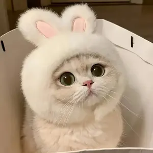 An Easter-themed cat hat - plush surface material