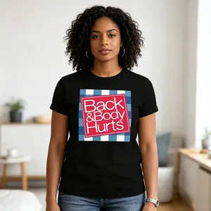 Summer T-shirt elaxed Fit Graphic T Shirt for Men - Casual Short Sleeve Tee with Funny 'Back And Body Hurts' Print for Summer, Spring