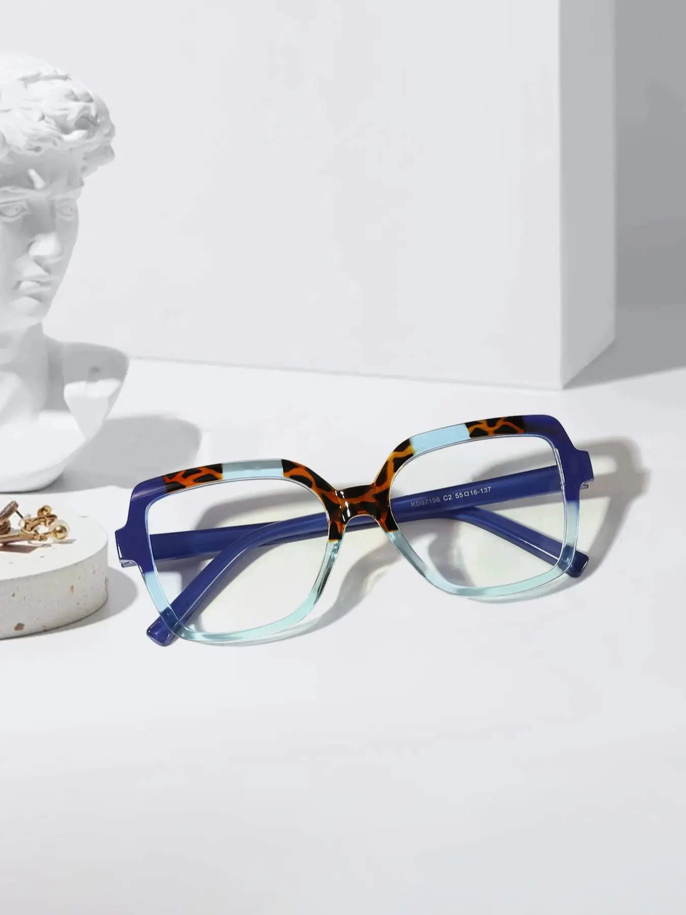 Unisex Fashionable Colorblock Frame Glasses, Casual Trendy Square Frame Eyeglasses for Everyday Use, Fashion Accessories for Outdoor Activities, Fashionable Frames Glasses