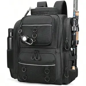 SFishing Backpack With 4 Tackle Boxes. Large Ttackle Bag Strong Materials kast  king  saltwater