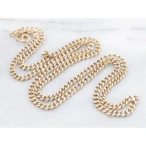 Vintage Yellow Gold Curb Link Chain