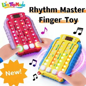 Rhythm Flick Reaction Game -LED Musical Handheld Fidget Toy for Speed & Reflex Training, Focus & Concentration Boost, Hand-Eye Coordination, Fun Memory Challenge, Kids & Adults, Portable Anxiety Relief Toy, Perfect Gift for Boys, Girls, Teens, and Adults