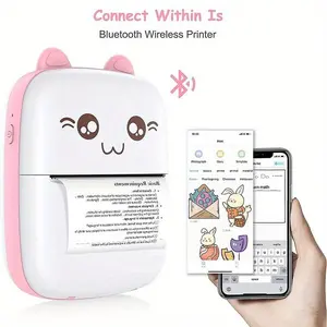 Portable Mini Printer Toy, USB Rechargeable Photo Printer with 1 Roll Printing Paper, Children's DIY Photo Printer Toy