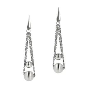 Steel by Design Double Bead Dangle Earrings