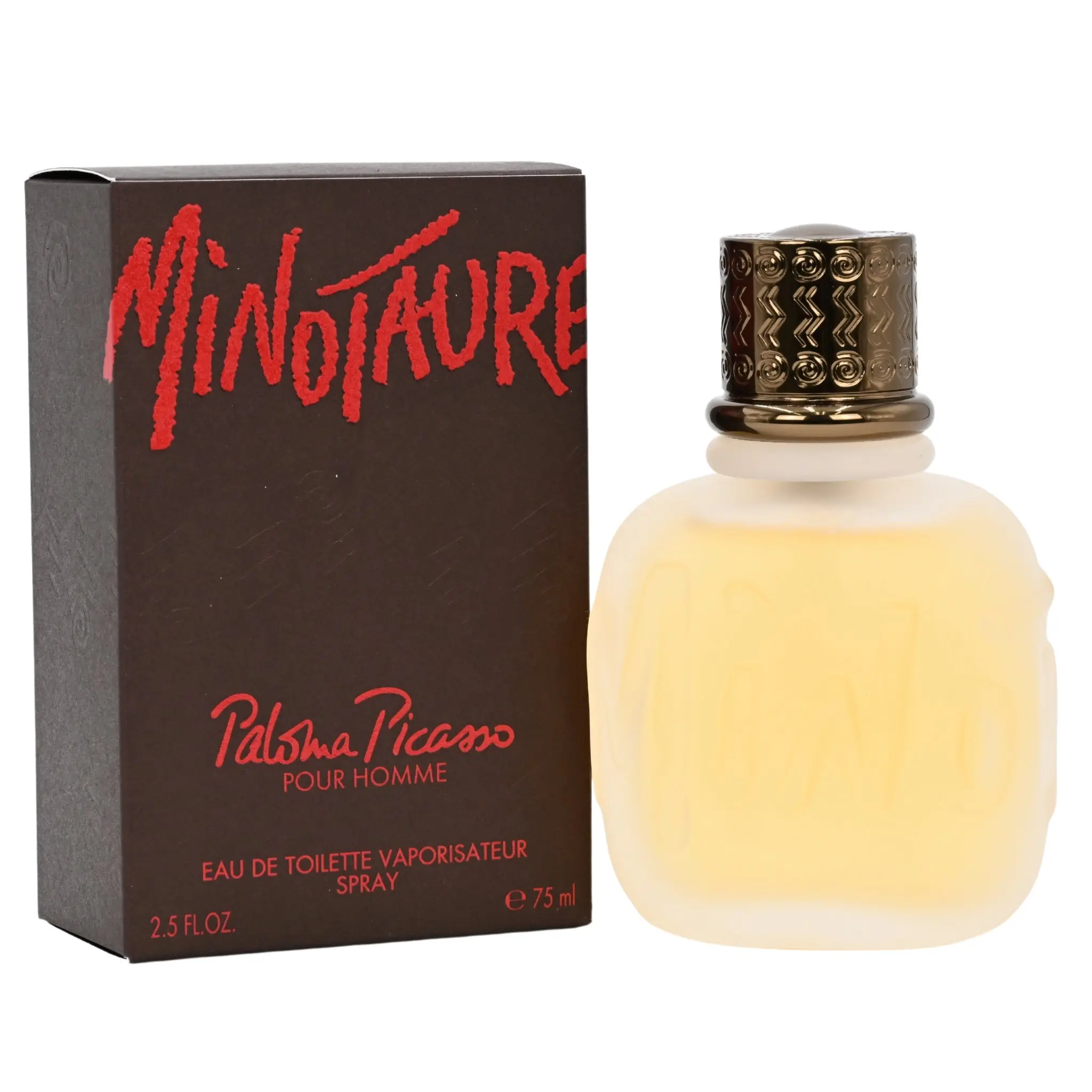 Paloma Picasso Minotaure Aromatic Oriental Woody Men's Fragrance - 2.5 fl oz Eau de Toilette, Bottle-Shaped, Packaged, Fragrant, Intense, Jasmine Scent, New In Box Single Item, Bottle-Shaped Men's Fragrance, Packaged Men's Fragrance