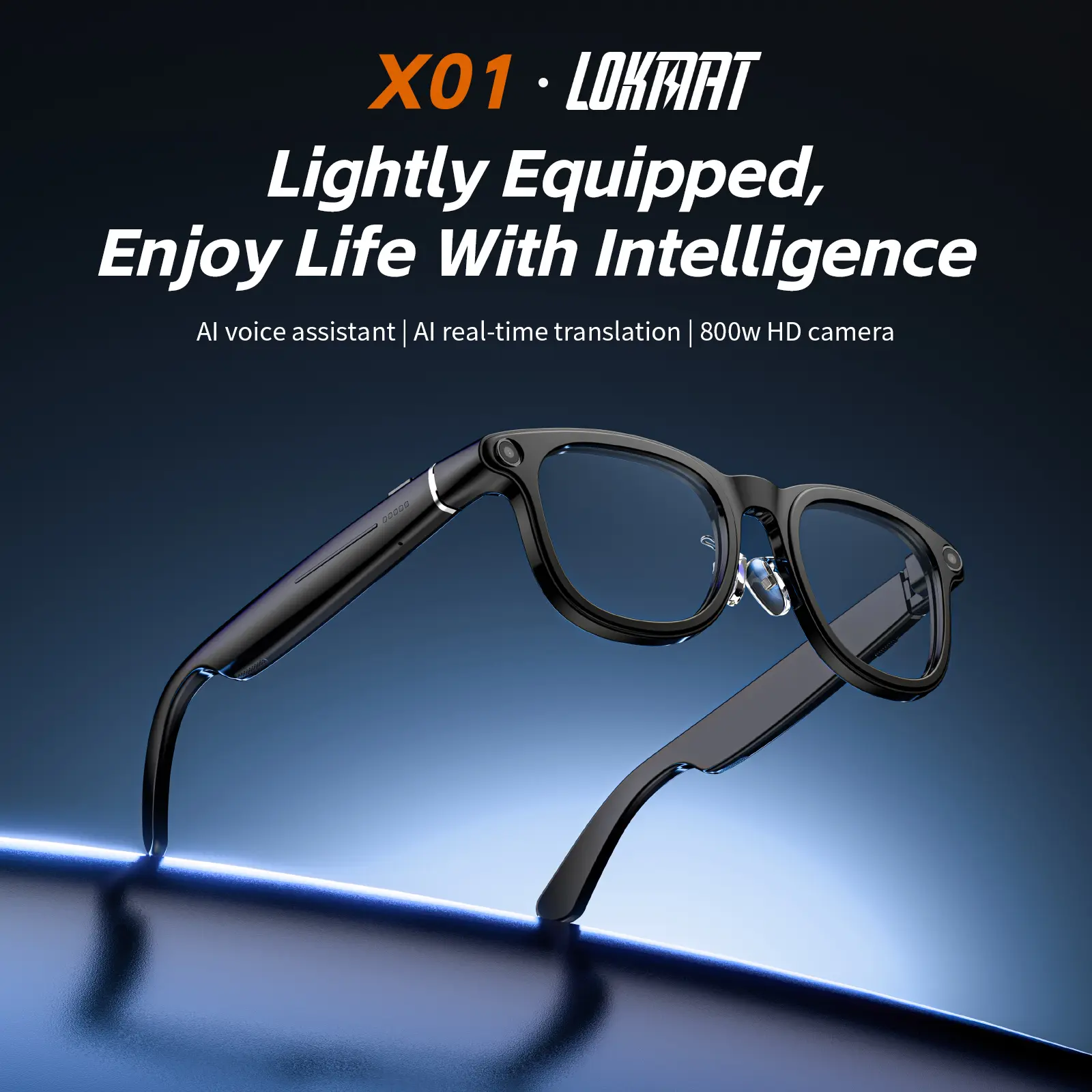 AI Smart Glasses for Men and Women with Chat GPT, Bluetooth Translation Glasses with 164 Languages and Color-Change Lens, Music Playback, Hands-Free Calls, UV & Blue Light Protection