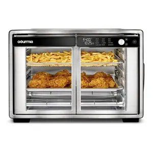 Gourmia 37 Qt Air Fryer French Door Toaster Oven, 9-Slice Capacity, 12 Cooking Presets, Stainless Steel