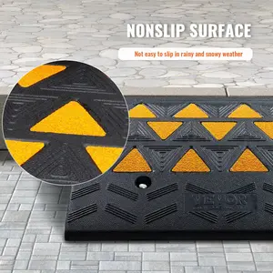 Spring new arrivals Rubber Curb Ramp 2 Pack, 6" Rise Height Heavy-Duty 33069 lbs/15 T Capacity Threshold Ramps, Driveway Ramps with Stable Grid Structure for Cars, Wheelchairs, Bikes, Motorcycles