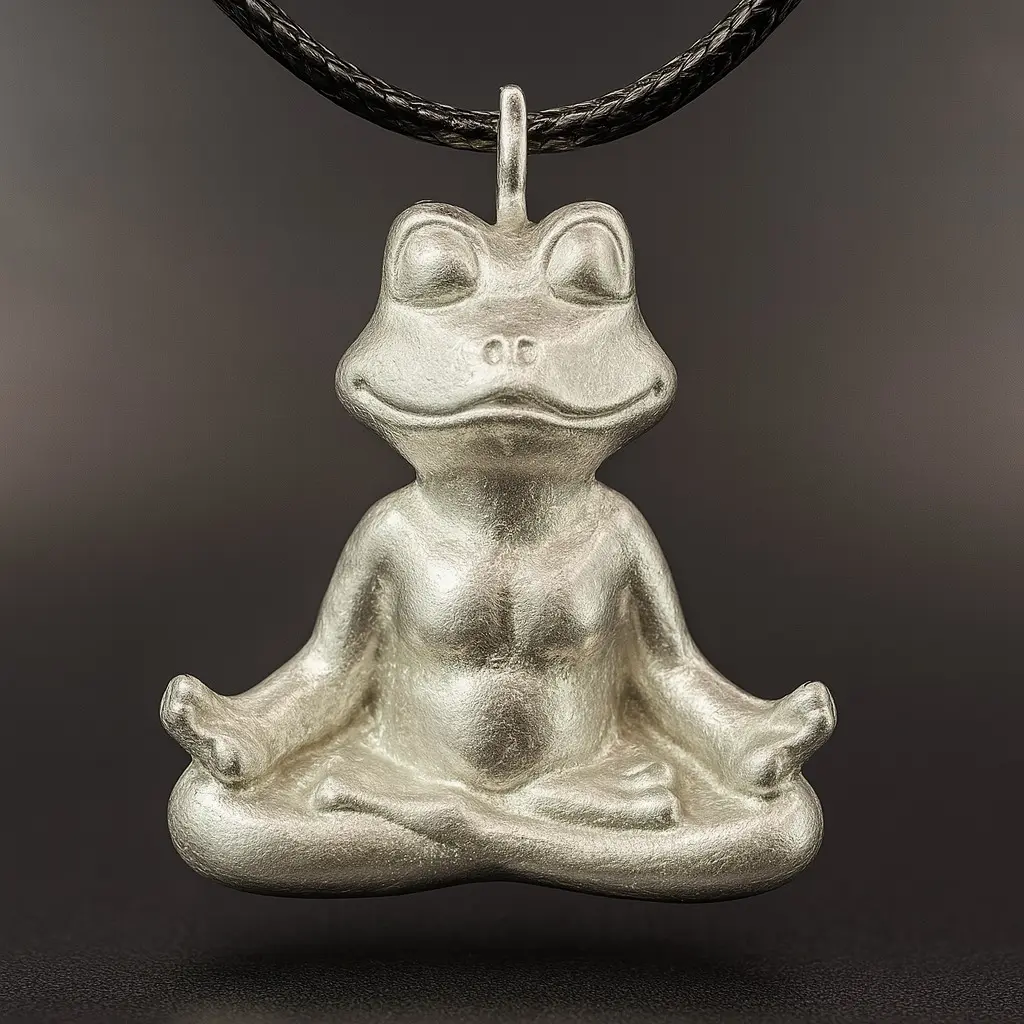 Metal Casted Meditative Frog Necklace Design