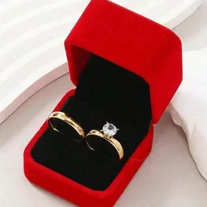 wedding rings, engagement rings for couples valentine's day promise wedding rings free wedding ring box suitable for holiday gifts engagement gifts 24k gold plated wedding gifts