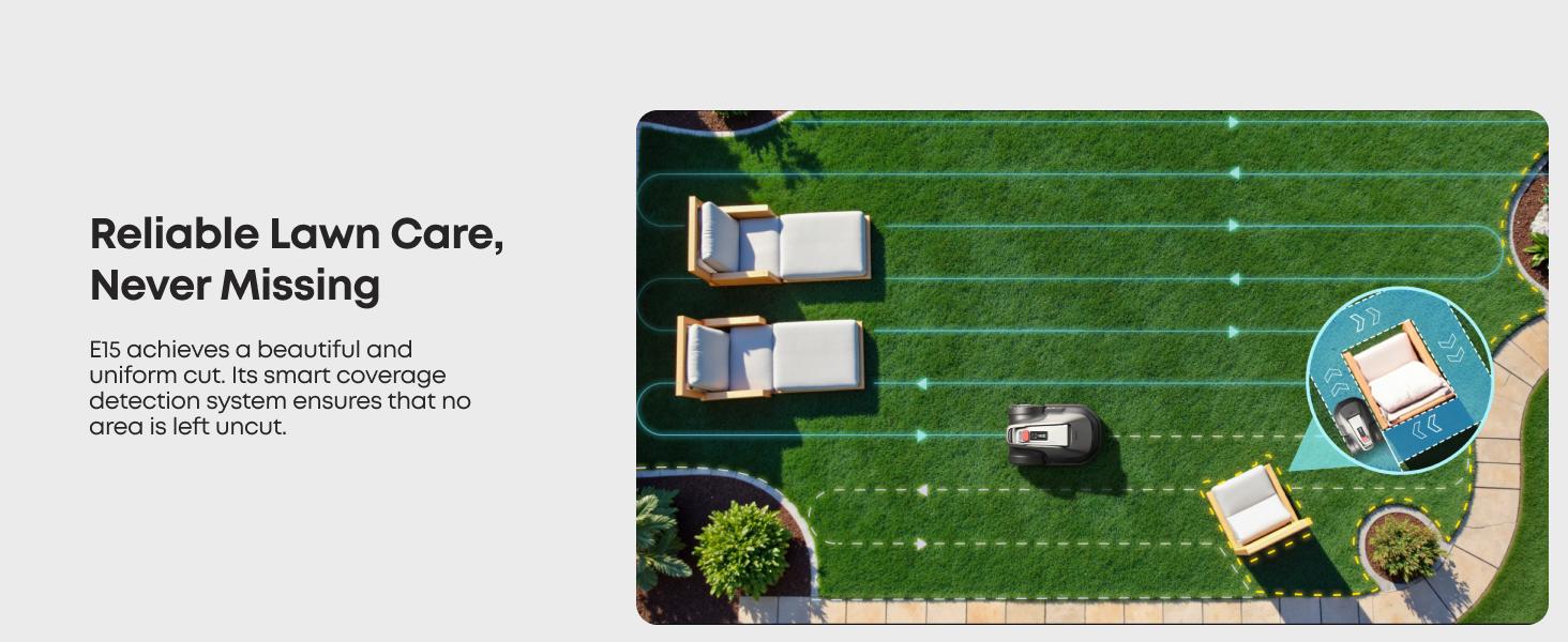 eufy Robot Lawn Mower E18, No Wire, No RTK, No Signal Issue, Hands-Free Auto Mapping, Precise Obstacle Avoiding, Reliable Lawn Maintenance, Worry-Free Experience