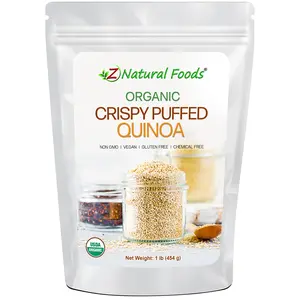 Z Natural Foods Organic Crispy Puffed Quinoa - Use as Breakfast Cereal or add to Baked Treats, Snacks, Salads - Unique Crispy Texture