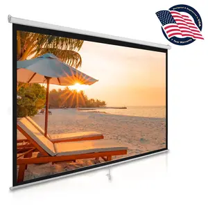 100-Inch Adjustable Durable Pull-Down Projector Screen with Mount for Audio & Video Projector Applications
