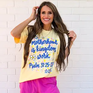 Motherhood Is Kingdom Work, Christian Mom Faith, Retro Floral Mama, Bible Verse Mother’s Day Shirt