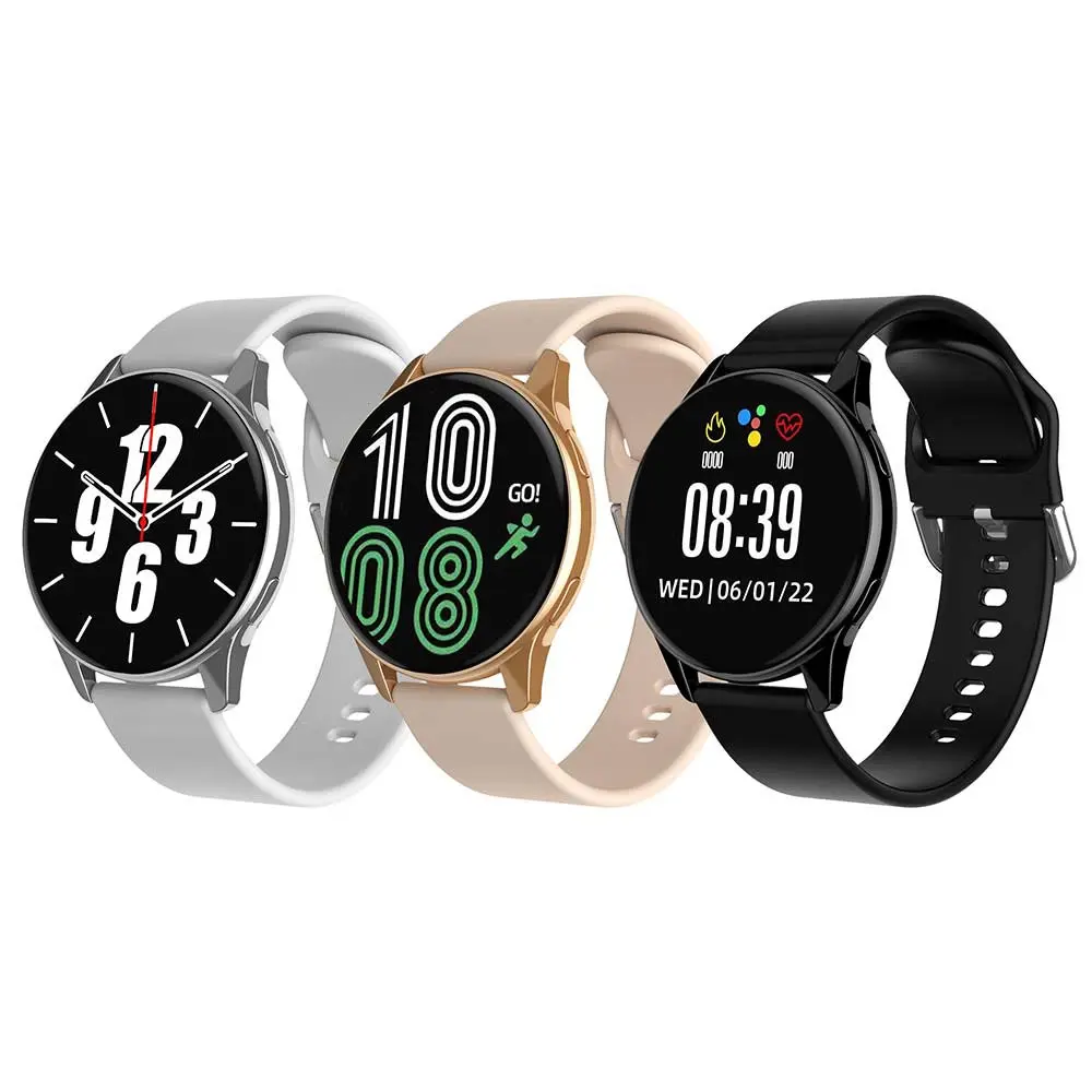1.28-inch smartwatch with a 240×240 TFT touchscreen, voice assistant, heart rate monitor, IP67 water resistance, magnetic charging, and multiple watch faces