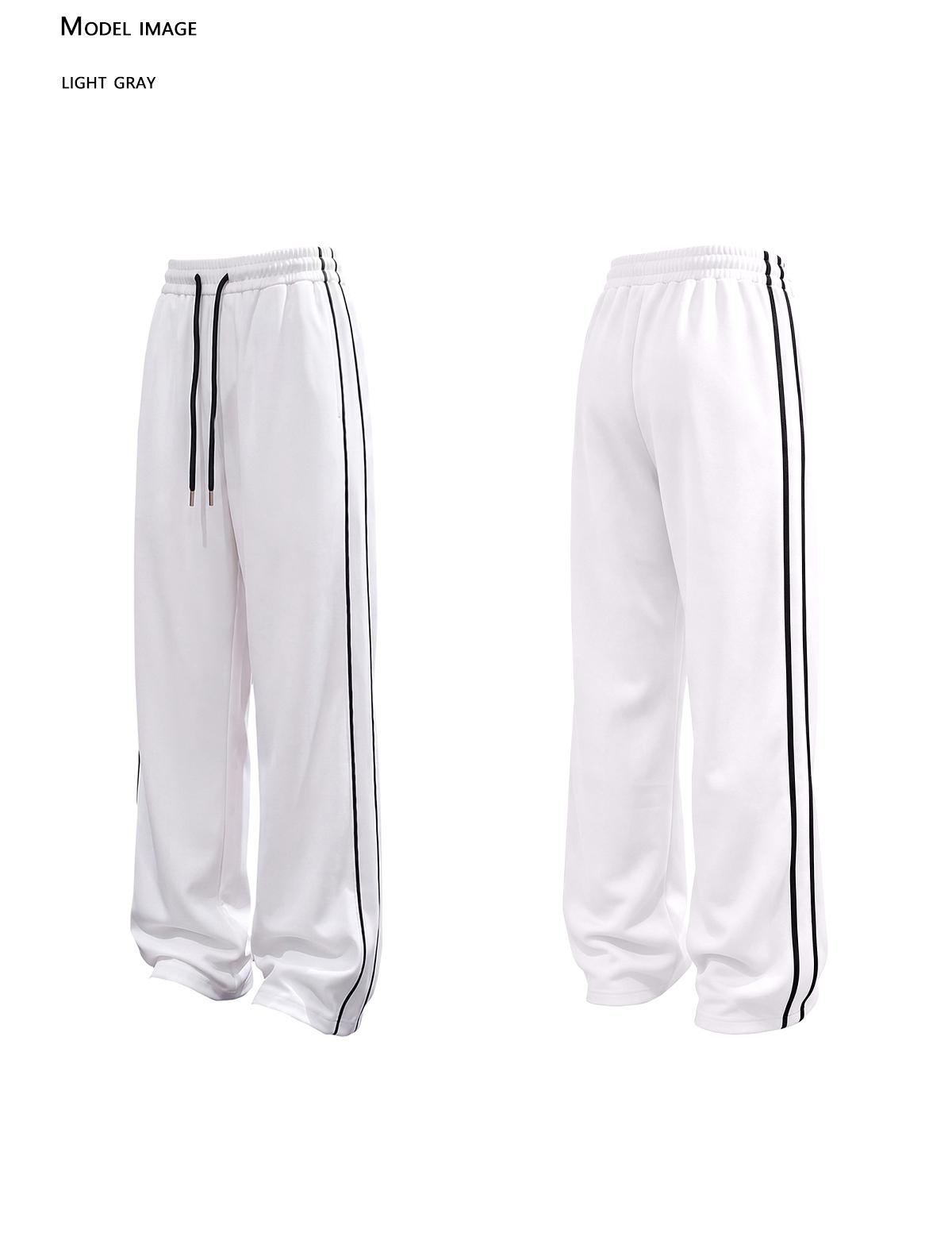 3-pack men's sweatpants, side stripe, baggy wide leg pants,  casual comfortable, loose straight fit, wide leg sweatpants, casual loose pant, autumn wear, wide leg loose fit sweatpants, campus outfit, elastic drawstring waist, street style,