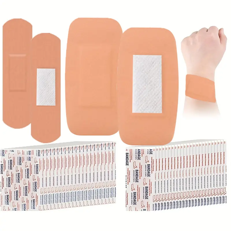 100pcs Assorted Sterile Adhesive Bandages - 2 Sizes (Standard & Large), Waterproof, Breathable, Latex-Free Wound Dressing for Home, Cooking Accidents, Individually Wrapped, Best Value with 100% Satisfaction Guarantee