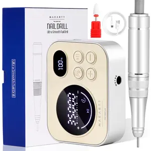 [HIGH-QUALITY] Makartt Electric Nail Drill:Makartt Exclusive Design Rechargeable Nail Drill Machine 35000RPM, Adelise Ultra Smooth Portable E File Nail Grinder with Nail Drill Bit Aluminum Manicure